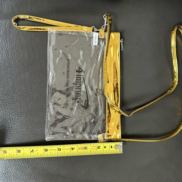 Clear zippered bag with wristlet and shoulder straps. Great stadium bag! - Picture 2 of 3